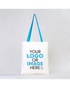 Tote Bags With Color Handles - Turquoise 35x40cm