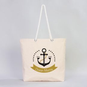 Canvas Beach Tote Bag With Rope Handles - 48x41x10cm (Customize)