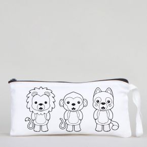 Dyeable Fabric Pencil Case - Animal World