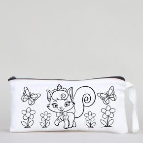 Dyeable Fabric Pencil Case - Princess Cat