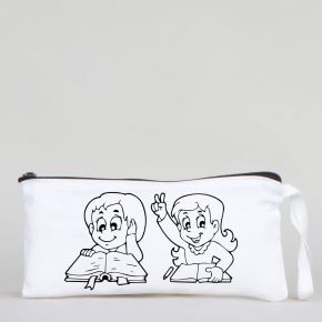 Dyeable Fabric Pencil Case - Reading Book