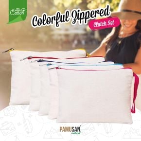 Clutch Bag Set - Colorful Zippered