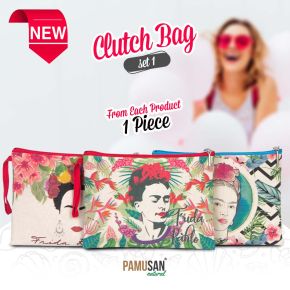Clutch Bag Set - Frida Kahlo Printed