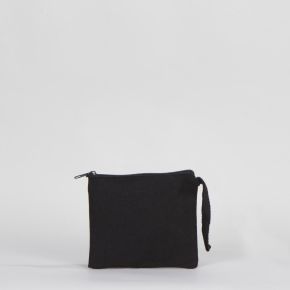 Black Gabardine Clutch Bag - 15x13 cm
