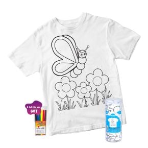 Dyeable T-shirt & Felt-tip Pen - Butterfly Printed