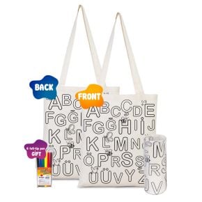 Dyeable Tote Bag & Felt-tip Pen - Alphabet