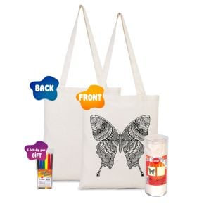 Dyeable Tote Bag & Felt-tip Pen - Butterfly 