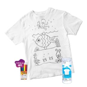 Dyeing T-shirt & Felt-tip Pen - Fish Printed