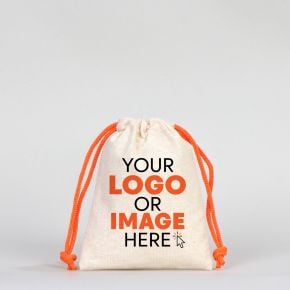 Fabric Pouch 10x13 cm - Orange Handle (Customize)