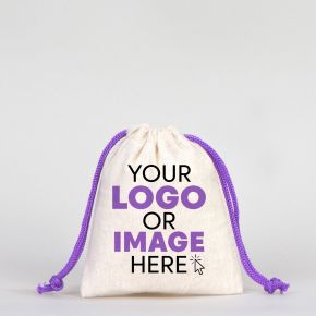 Fabric Pouch 10x13 cm - Purple Handle (Customize)