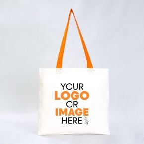 Gabardine Tote Bags With Orange Color Handles 40x35cm
