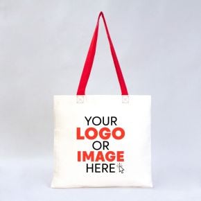 Gabardine Tote Bags With Red Color Handles 40x35cm