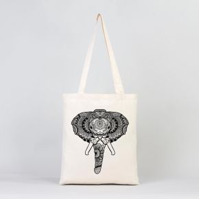 Cotton Tote Bag Mandala - Elephant (Customize)