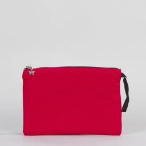 Red Clutch Canvas Lined Bag - 25x18 cm
