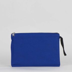 Blue Clutch Canvas Lined  Bag - 25x18 cm