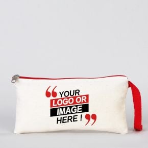 Fabric Pencil Case - Red Zippered 21x10 cm (Customize)